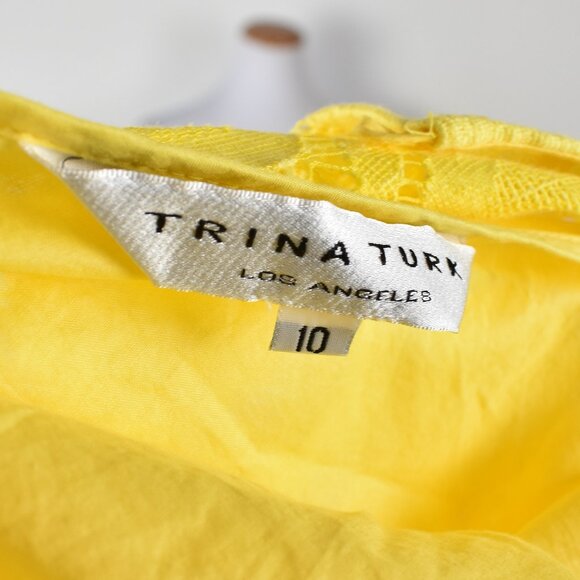 Trina Turk Lace Crochet Overlay Shift Dress - 10 - Picture 8 of 8
